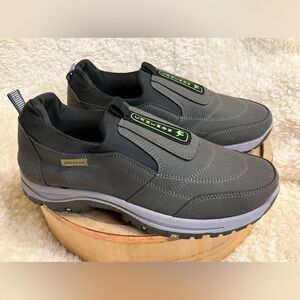 Amazon Men's Gray Slip On Loafers with Green Accents Size US 10/ EU 44